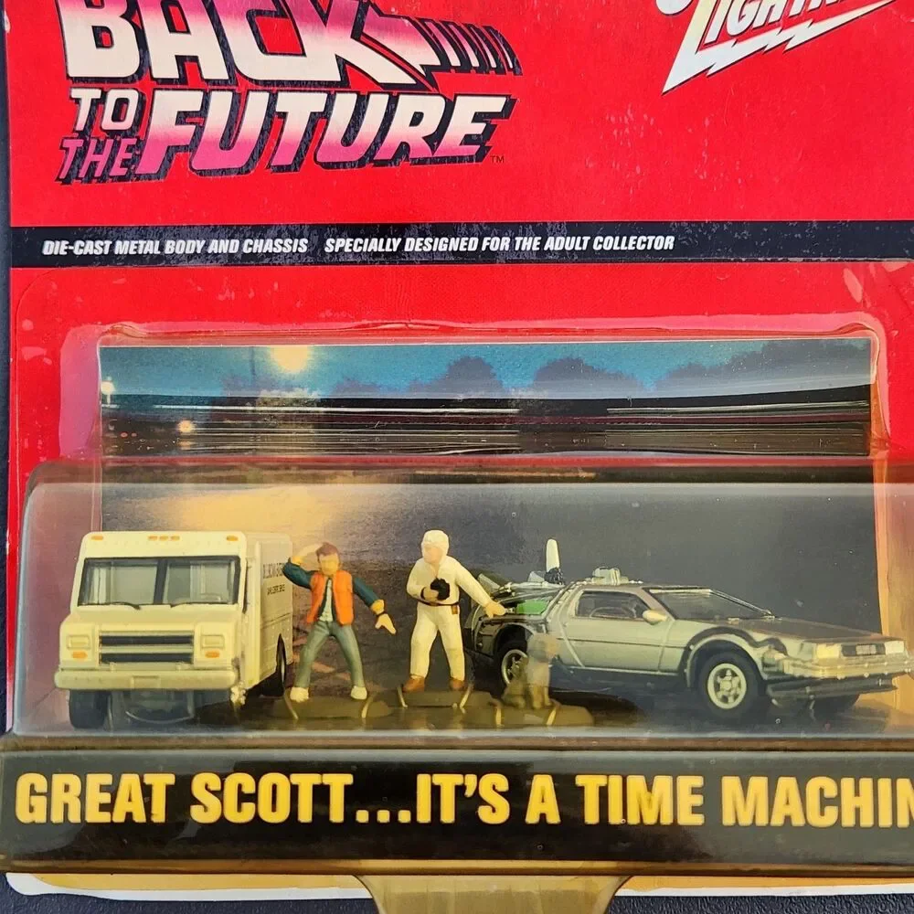 Vintage Johnny Lightning Back to the Future Great Scott Time Machine Diorama